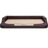 HOBBYDOG Coussin pour chien Lit pour chien Panier pour chien Canapé pour chien orthopédique pour animal domestique Lavable - Medico Standard - 75 x 50 x 15 cm [Taille : L] - Marron avec Beige