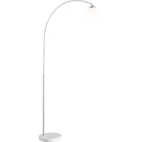 Globo Lampadaire en métal nickel mat, 1x E27