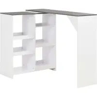 Prolenta Maison Exclusive - Table de bar avec tablette amovible Blanc 138x39x110 cm
