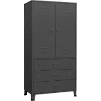 Syfax Garde-robe industrielle Anthracite 90x50x180 cm Métal