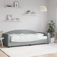 Prolenta Maison Exclusive - Lit de jour avec matelas, gris clair, 90 x 200 cm, tissu