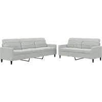 vidaXL Ensemble de canapés 2 pièces avec coussins gris clair velours