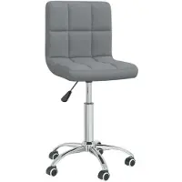 Syfax Chaise pivotante de bureau Gris clair Tissu