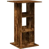 vidaXL Table de bar avec étagères Chêne fumé 60x60x102 cm Bois composite