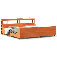 Syfax Cadre de lit sans matelas cire marron 180x200cm bois pin massif
