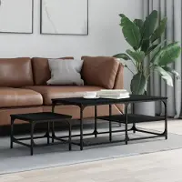 Prolenta Maison Exclusive - Tables gigognes 2 pièces Noir Matériau dérivé du bois