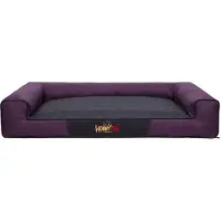 HOBBYDOG Coussin pour chien Lit pour chien Panier pour chien Canapé pour chien animal domestique Lavable - Victoria - 80 x 55 x 17 cm [Taille : L] - Rouge vin avec noir