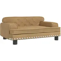 Syfax Lit pour chien marron 70x45x30 cm velours