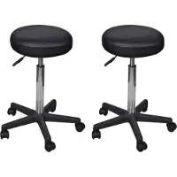 Syfax Tabourets de bureau lot de 2 Noir 35,5x84 cm Similicuir