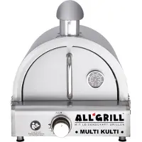 ALL' GRILL Allgrill MULTI-KULTI Set 2 avec sécurité d'allumage - Gril à gaz + hotte à pizza en inox avec cheminée