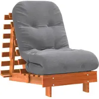 Syfax Canapé-lit futon avec matelas 60x206x11 cm bois massif de pin
