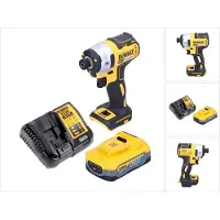 DeWalt DCF 887 H1 Clé à choc sans fil 18 V 205 Nm 1/4" Brushless + 1x batterie Powerstack 5,0 Ah + chargeur