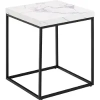 Giga Barossa table basse 40cmReproduction marbré blanc.