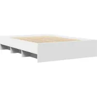 Syfax Cadre de lit sans matelas blanc 135x190 cm bois d'ingénierie