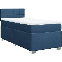 vidaXL Lit boxspring avec matelas bleu 80x200 cm Tissu