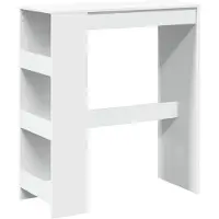 Syfax Table de bar et étagères blanc 90x40x103,5 cm bois d'ingénierie