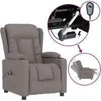 Syfax Fauteuil inclinable électrique Taupe Tissu