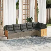 Prolenta Maison Exclusive - Salon de jardin 6 pcs avec coussins gris résine tressée