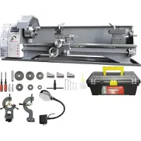 Vevor Tour à Métaux de Précision 211x750 mm 0-2500 tr/min Vitesse Variable en Continu 750 W Moteur Sans Balais Engrenages en Métal avec Boîte à Outils pour Usinage Traitement de Pièces de Précision
