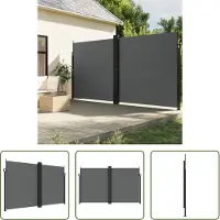 The Living Store Store latéral extensible Anthracite 200x1000 cm