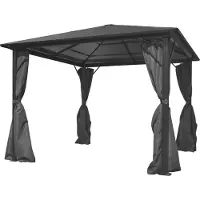 Syfax Belvédère avec rideau Anthracite Aluminium 300 x 300 cm