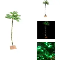 vidaXL Palmier artificiel avec 136 LED blanc chaud 220 cm - Sapins de Noël