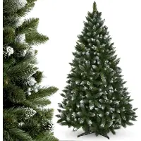 Kadax Sapin de Noël artificiel avec petites boules argentées et givre, 180cm Sapin en PVC
