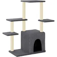 Syfax Arbre à chat avec griffoirs en sisal gris foncé 97,5 cm