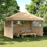 vidaXL Best Möbel Tente de réception pliante Pop-Up avec 3 parties latérales Beige - Pavillons & Tentes de réception CL9229388 1parcel