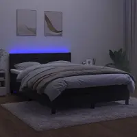 Prolenta Maison Exclusive - Sommier à lattes de lit avec matelas et LED Noir 140x200 cm