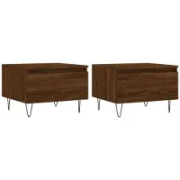 Syfax Tables basses 2 pcs chêne marron 50x46x35 cm bois d'ingénierie