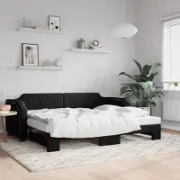 Prolenta Maison Exclusive - Canapé-lit convertible noir 90 x 200 cm, tissu