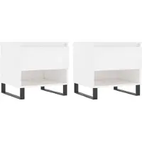 Syfax Tables basses 2 pcs blanc brillant 50x46x50cm bois d'ingénierie