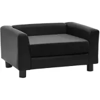 Syfax Canapé pour chien Noir 60x43x30 cm Peluche et similicuir