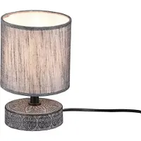REALITY IMPORT Lampe de table en céramique grise avec abat-jour en tissu pour le rebord de fenêtre Lampe de chevet