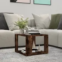 Prolenta Maison Exclusive - Table basse en chêne fumé 40x40x30 cm Matériau dérivé du bois