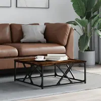 Prolenta Maison Exclusive - Table basse en chêne fumé 70x70x30 cm Matériau dérivé du bois