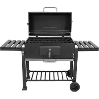 LUND Barbecue au charbon de bois XXL avec grille en fonte et réglage de hauteur, dimensions 78 x 42,5 cm