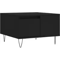 Syfax Table basse noir 55x55x36,5 cm bois d'ingénierie