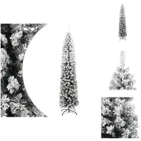 vidaXL Sapin de Noël artificiel élancé avec neige Vert 180 cm PVC - Sapins de Noël