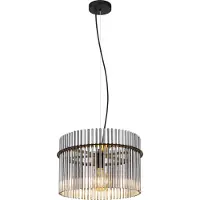 Globo Suspension noire Gorley avec verre fumé Ø 40cm