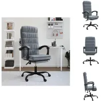 vidaXL Chaise de bureau inclinable Gris foncé Velours - Chaises de bureau