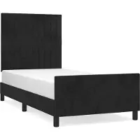 Syfax Cadre de lit sans matelas noir 90x190 cm velours