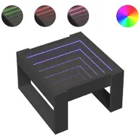 Syfax Table basse avec LED infini noir 50x53x30 cm