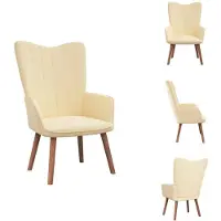 vidaXL Fauteuil relax velours blanc crème - Fauteuil