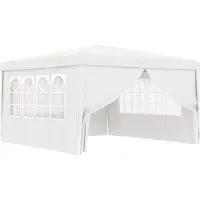 Syfax Tente de réception avec parois latérales 4x4 m Blanc 90 g/m²