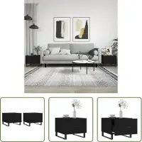 The Living Store Tables basses 2 pcs Noir 50x50x40 cm Bois composite