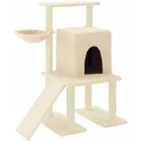 Syfax Arbre à chat avec griffoirs en sisal Crème 96,5 cm
