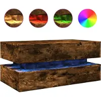 Syfax Table basse avec lumières LED chêne fumé 90x50x40 cm