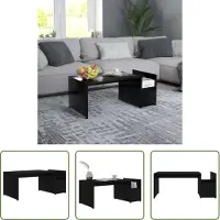 The Living Store Table basse noire 90x45x35 cm bois composite